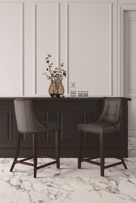 Manhattan Comfort Fifth Avenue Faux Leather Counter Height Barstool - Pebble Grey