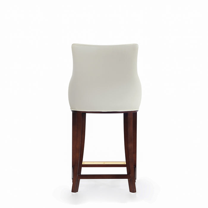 Manhattan Comfort Modern Shubert Leatherette Counter Height Barstool - Ivory