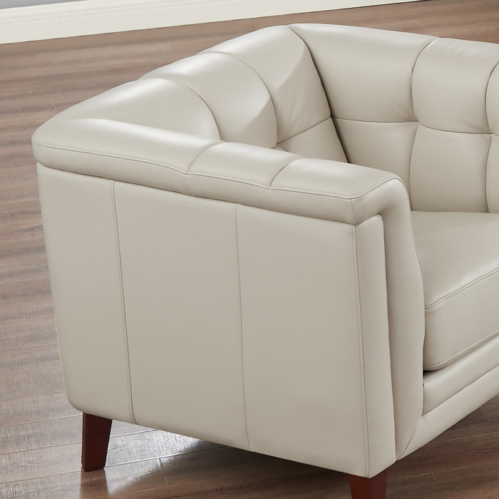 Hydeline Bodie Leather Chair - Vanilla
