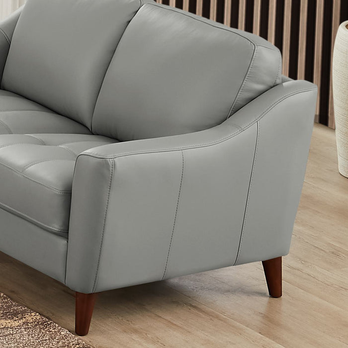 Hydeline Ersa Leather Loveseat - Grey