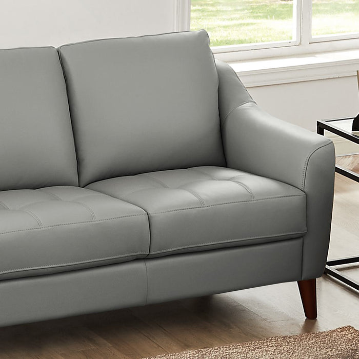 Hydeline Ersa Leather Loveseat - Grey