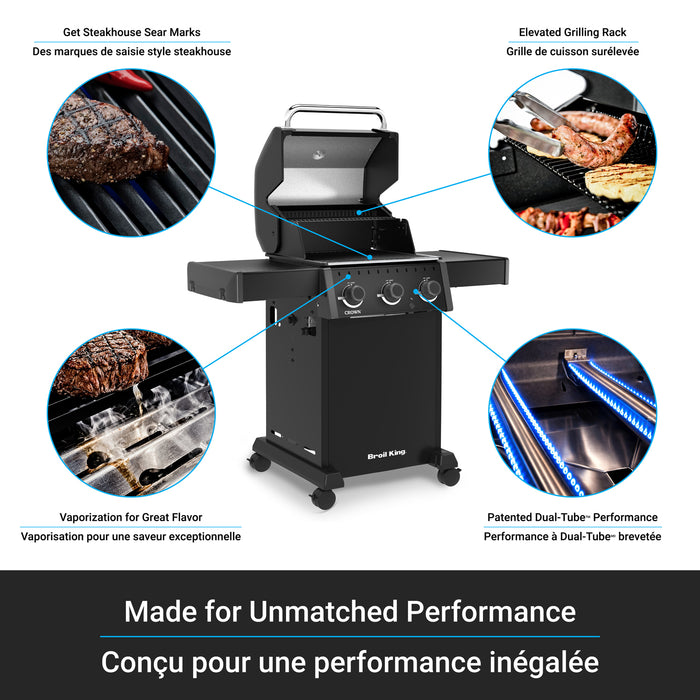 Broil King Crown 310 Shadow 4-Burner 32,000-BTU Natural Gas BBQ - 864057 Grill
