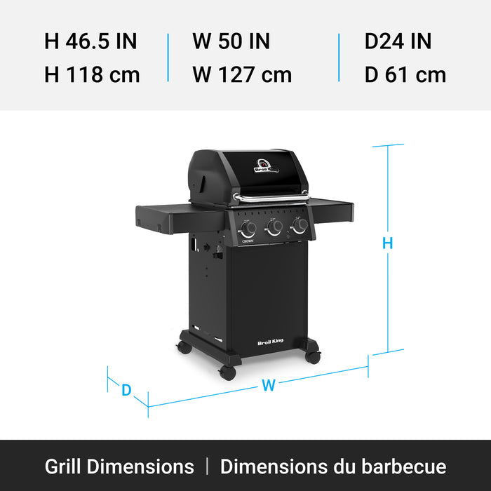 Broil King Crown 310 Shadow 4-Burner 32,000-BTU Natural Gas BBQ - 864057 Grill