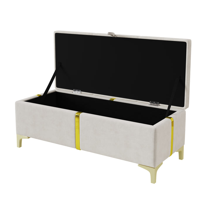 Nicole 2 Piece Bedroom Set With Upholstered Platform Bed And Ottoman Bench,queen Size,beige Queen Bed