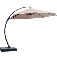 Lausaint 11FT Cantilever Umbrella with Base Beige Patio Umbrella 