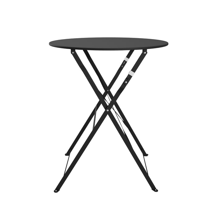 Lausaint Bistro Folding Three-Piece Set Black Patio Seating Package