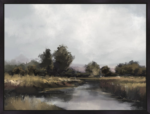 Spring River Framed Canvas with Hand Embellishment - 38" x 50"