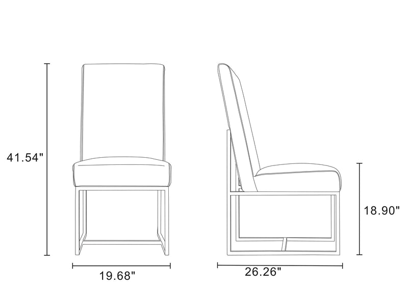 Manhattan Comfort Element Dining Chair - Blue Velvet