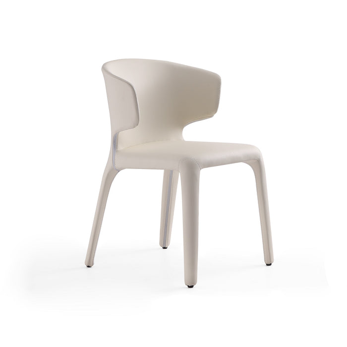 Manhattan Comfort Set of 2 Conrad Faux Leather Dining Chairs - Cream