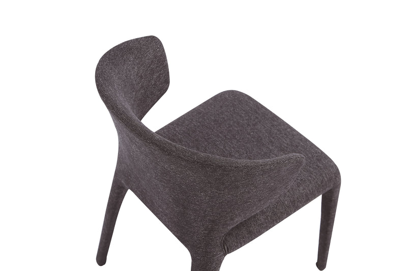 Manhattan Comfort Set of 2 Conrad Modern Woven Tweed Dining Chairs - Black