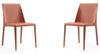 Manhattan Comfort Set of 2 Paris Saddle Leather Dining Chairs - Clay