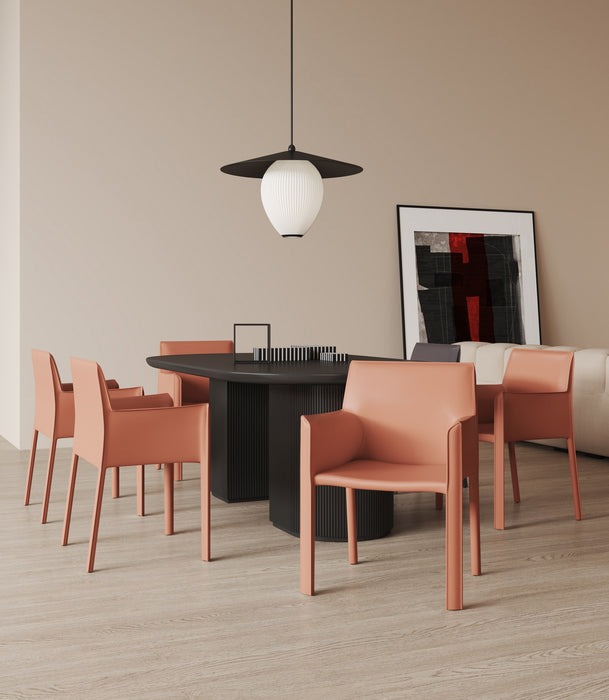 Manhattan Comfort Vogue Faux Leather Dining Chair - Clay