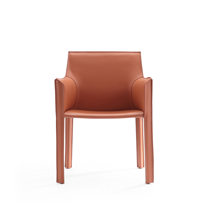 Manhattan Comfort Vogue Faux Leather Dining Chair - Clay