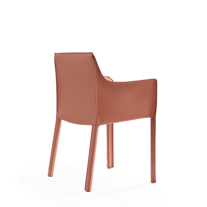 Manhattan Comfort Vogue Faux Leather Dining Chair - Clay