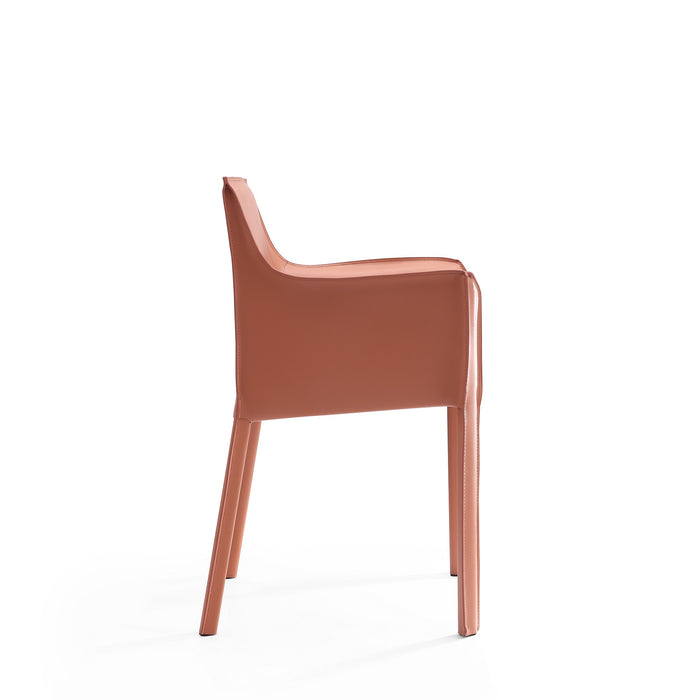 Manhattan Comfort Vogue Faux Leather Dining Chair - Clay