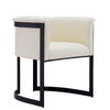 Manhattan Comfort Corso Leatherette Dining Chair with Metal Frame - Cream