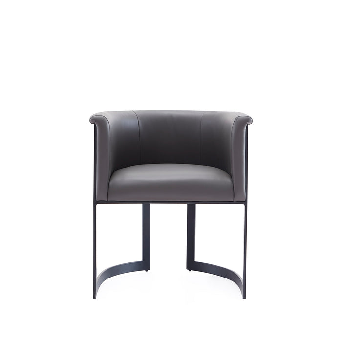 Manhattan Comfort Corso Leatherette Dining Chair with Metal Frame - Grey