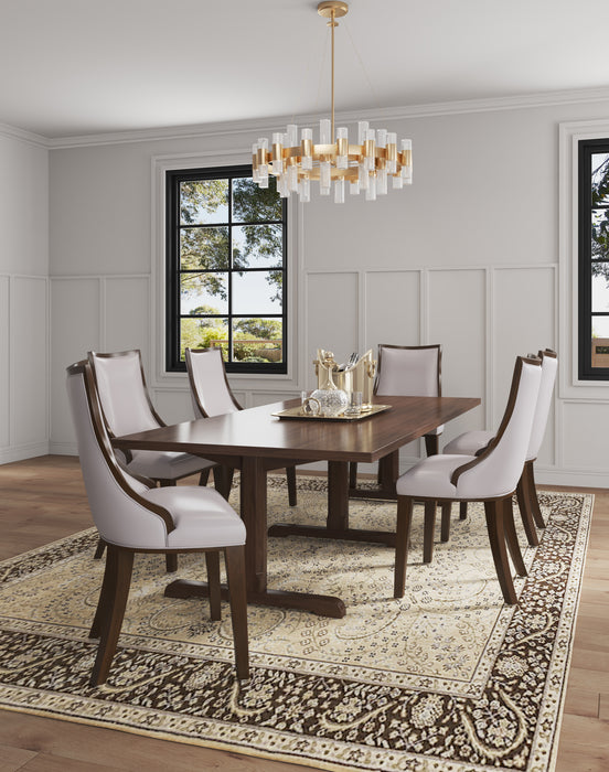 Manhattan Comfort Set of 2 Grand Faux Leather Dining Chairs - Light Grey