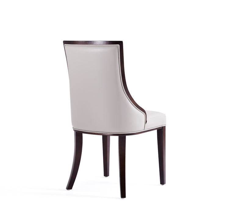 Manhattan Comfort Set of 2 Grand Faux Leather Dining Chairs - Light Grey