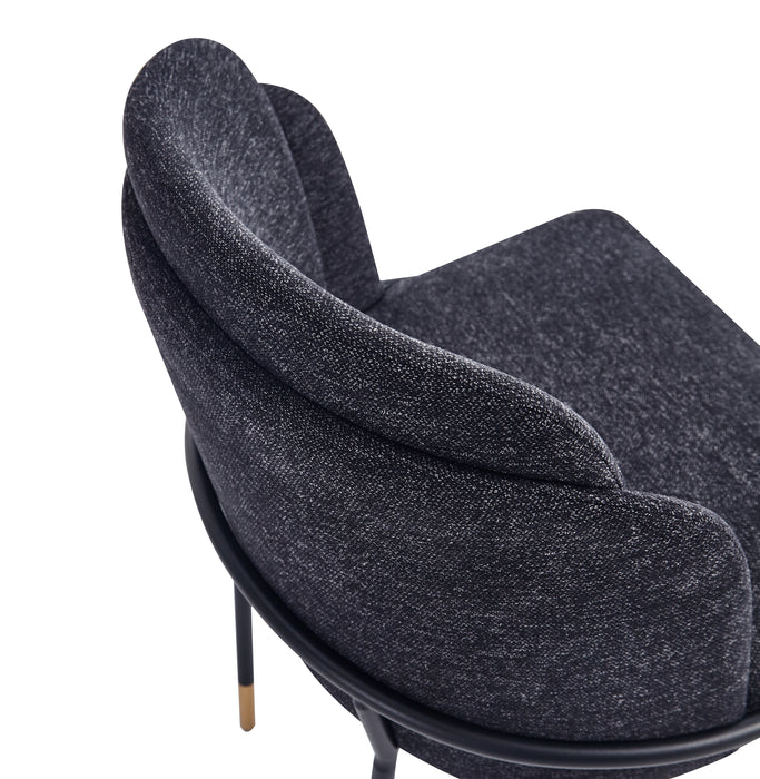 Manhattan Comfort Flor Fabric Dining Chair - Black