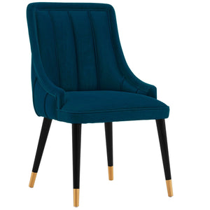 Manhattan Comfort Modern Eda Velvet Dining Chair - Midnight Blue