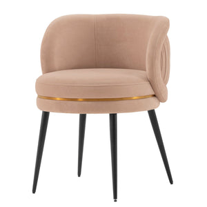 Manhattan Comfort Modern Kaya Pleated Velvet Dining Chair - Nude