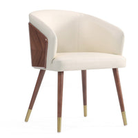 Manhattan Comfort Modern Reeva Dining Chair Upholstered Leatherette with Beech Wood Back & Solid Woo