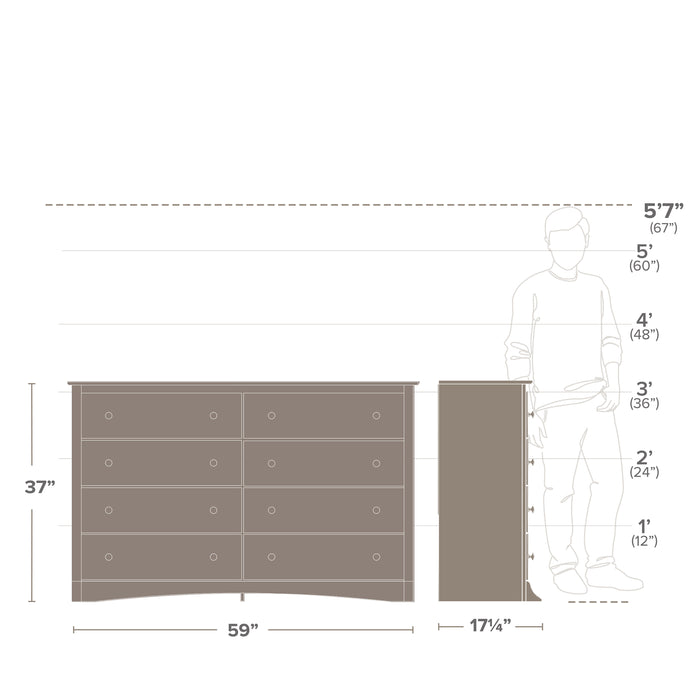 Salt Spring 8-Drawer Dresser - Drifted Grey