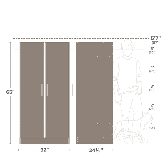 Elite 32\" Wardrobe Cabinet - Espresso