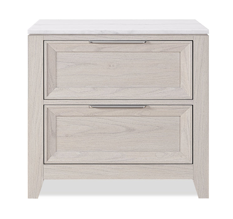 Elana 6pc Bedroom Set with Storage Bed, Dresser, Mirror & Nightstand, Beige – King Size