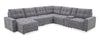 Scott Living Elevate Modular 7-Piece Left-Facing Chenille Fabric Power Reclining and Sliding Sectional - Grey