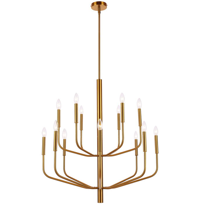 Dainolite Eleanor 14 Light Chandelier Aged Brass Lamp