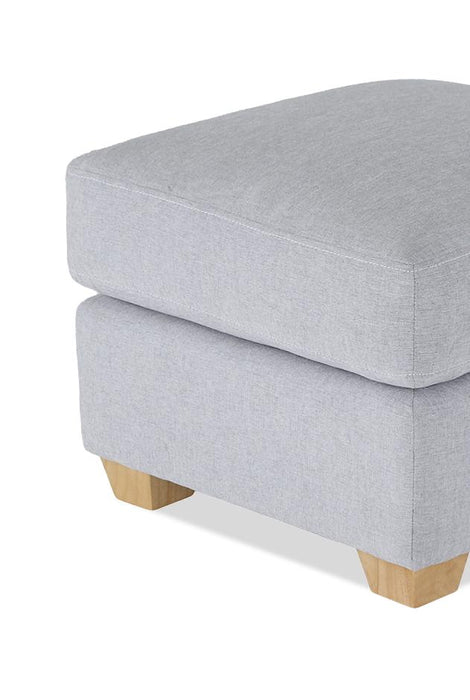 Finesse 23\" Chenille Fabric Ottoman - Heather Grey