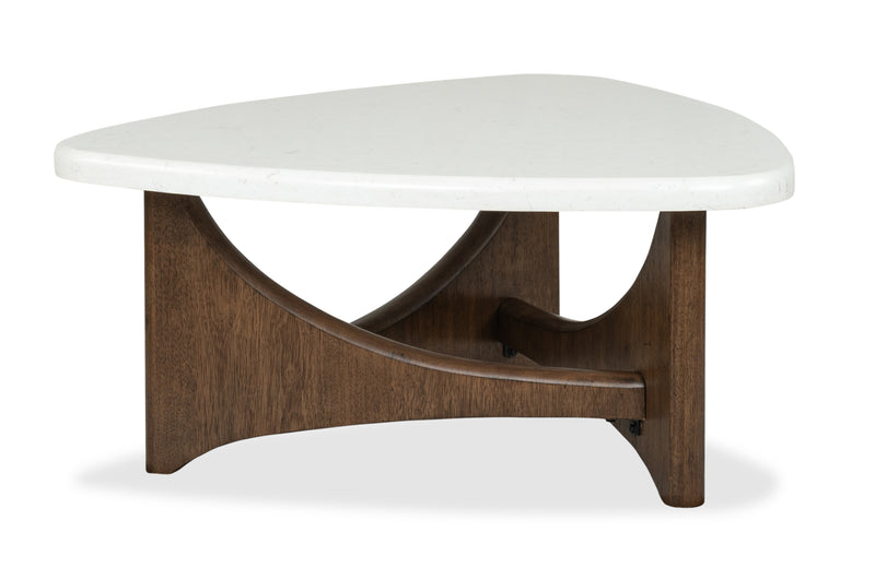 Frampton 38\" Coffee Table with Marble Veneer Top - Coffee 
