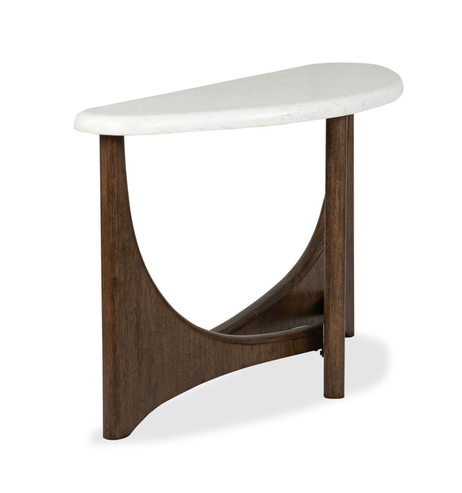 Frampton 54\" Sofa Table with Marble Veneer Top- Coffee 