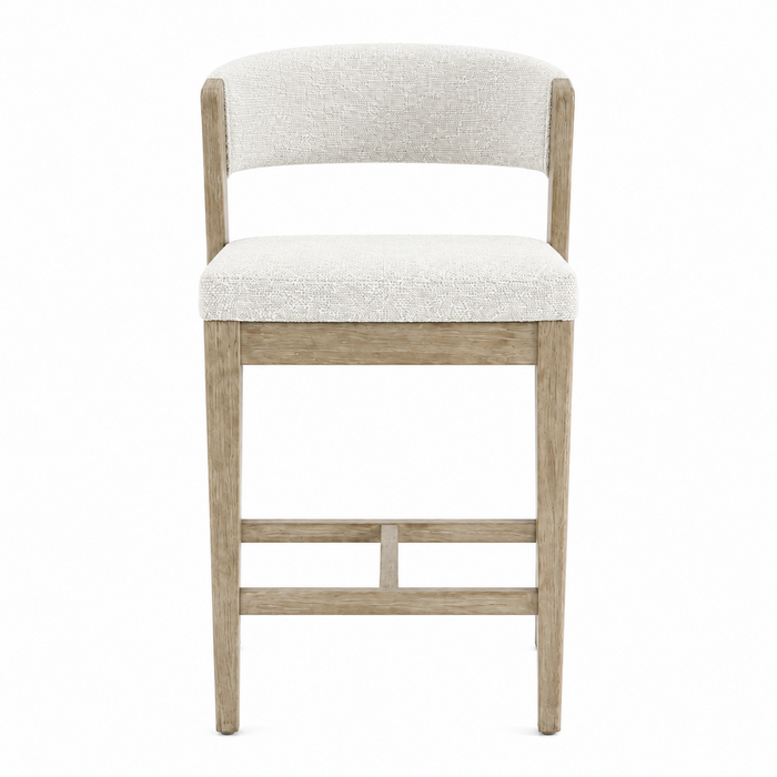 Gia Counter-Height Stool with Polyester Leather Fabric, 24\"H – Grey