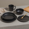 S&CO Gourmet Lisbon Set of 4 Black Stoneware Pasta Bowls | S&CO Gourmet Lisbon Ensemble de 4 Bols a Pates en Gres Noir