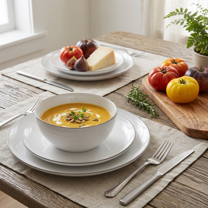 S&CO Home Royale 12-Piece Porcelain Dinnerware Set, Service for 4