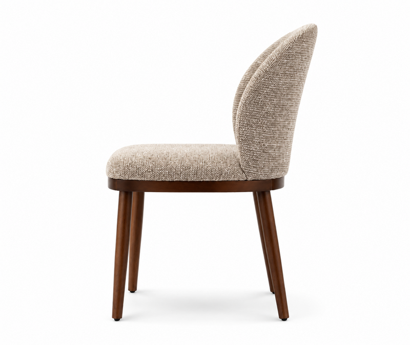 Ivy Dining Chair with Polyester Fabric – Taupe
