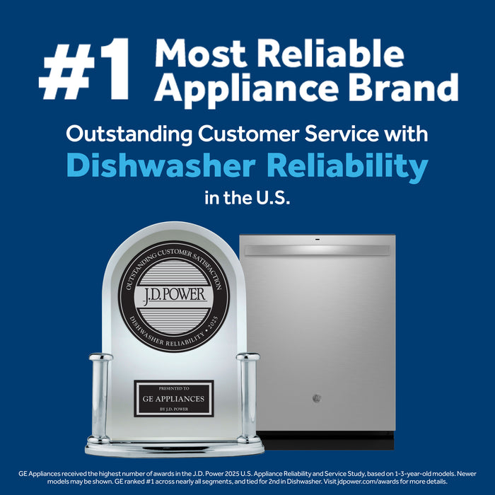 GE 24\" 50 dBA Built-In Top-Control Smart Dishwasher with Steam and Sani - Stainless - GDT635HSRSS