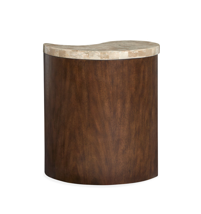 Jenkins 21.5\" End Table with Stone Veener Top - Burnt Umber 