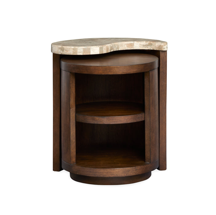 Jenkins 21.5\" End Table with Stone Veener Top - Burnt Umber 