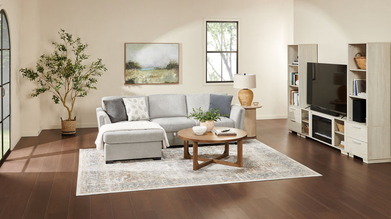 Vault 3-Piece Left-Facing Sectional with Storage Chaise and Two Storage Chairs - Grey