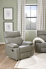 Matteo 42" Genuine Leather Reclining Chair - Aviarah Grey | Fauteuil inclinable Matteo de 42 po en cuir véritable - gris Aviarah