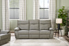 Matteo 88" Genuine Leather Reclining Sofa - Aviarah Grey | Sofa inclinable Matteo de 88 po en cuir véritable - gris Aviarah