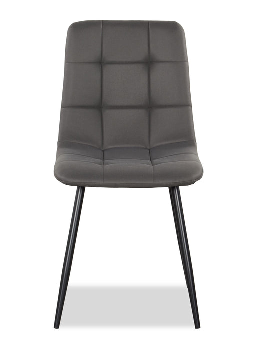Arlo 7pc Dining Set with Table & 6 Charcoal Chairs, Sintered Stone & Metal, 55\"W - Charcoal & Grey/Black