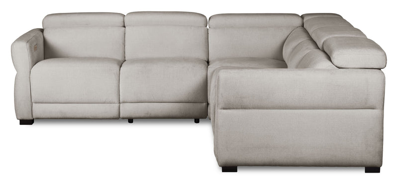 Cindy Crawford Home Aspen 3-Piece Power Reclining Sectional with Adjustable Headrests and USB Port - Silver