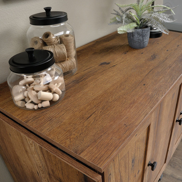 Brett 40.08” 3 Shelf Sewing and Craft Cart with Casters – Vintage Oak