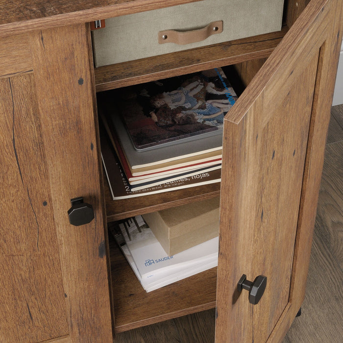 Brett 40.08” 3 Shelf Sewing and Craft Cart with Casters – Vintage Oak