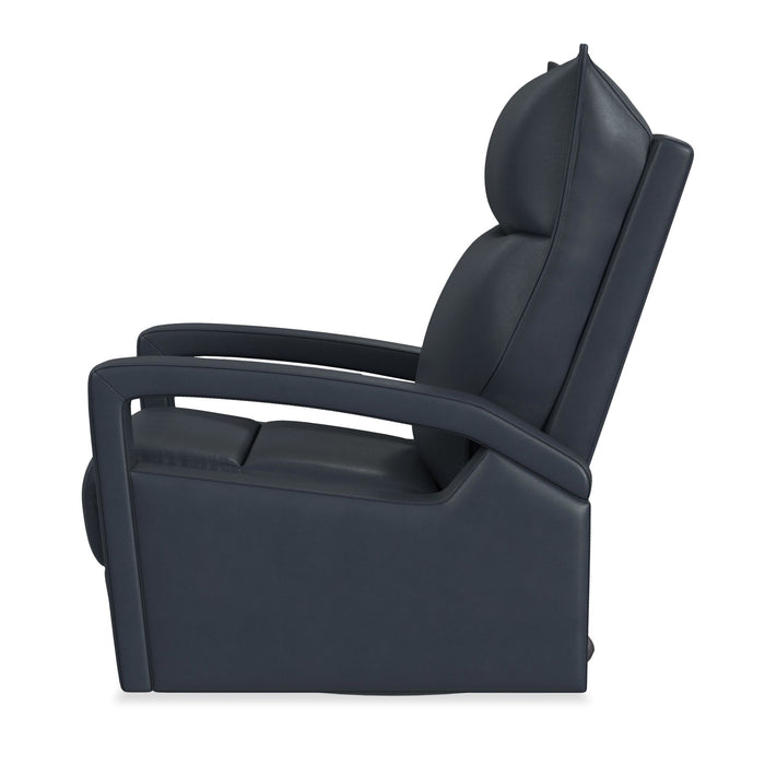 Carlos 31\" Top-Grain Genuine Leather Power Reclining Chair with Glider and Swivel – Blue  